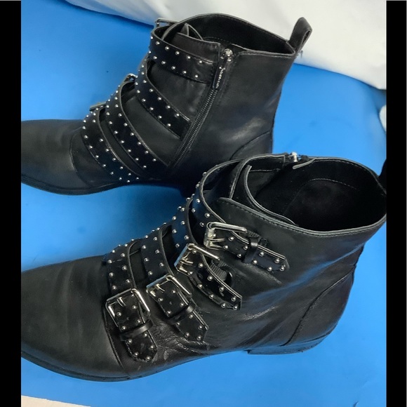 Vince Camuto Corvina Studded Leather Combat Boots - Picture 8 of 8